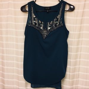 Jessica Simpson Emerald Beaded Blouse